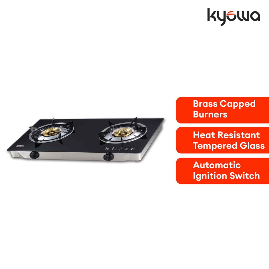 Kyowa Glass Top Double Burner Gas Stove KW3560 Shopee Philippines