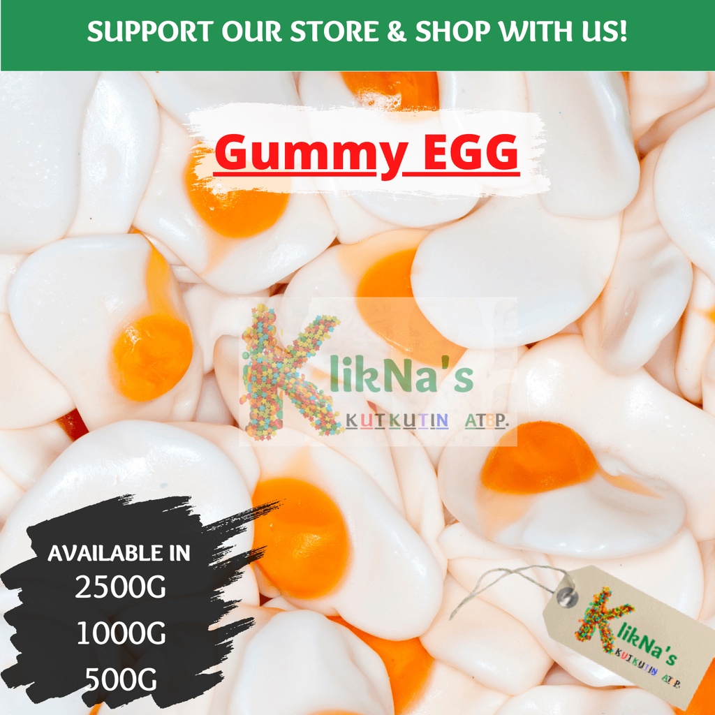 KlikNa's Gummy EGG 500g and 1000g Candy Gummy Candies Snacks