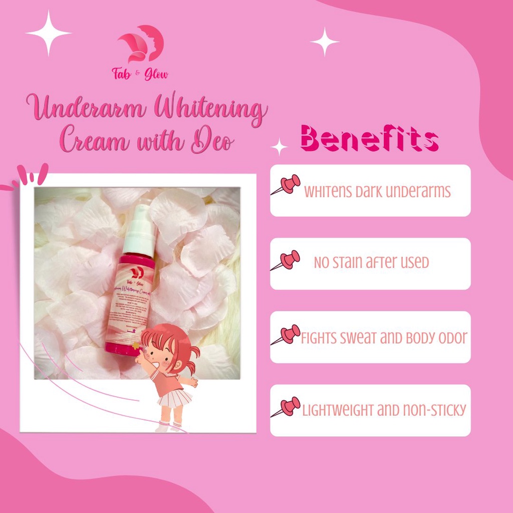 Underarm Whitening Cream with Deo for Sensitive Skin and Dark Underarms
