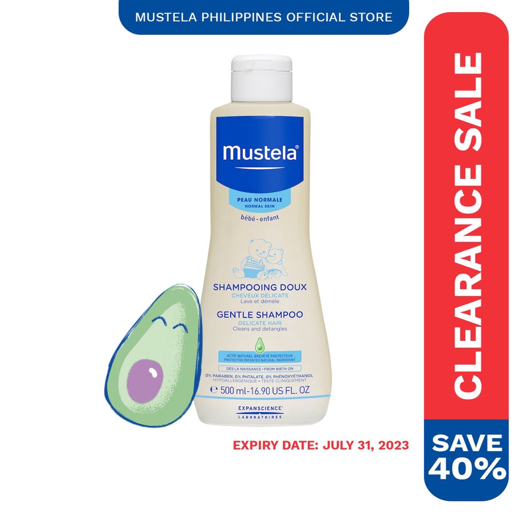 Mustela Clearance Gentle Shampoo 500ml, for Normal Skin (Expiry Date