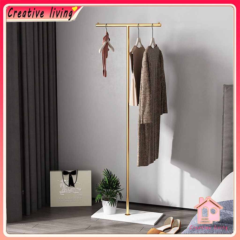 Floor Hanger Stand Nordic Metal Coat Rack T-shaped Display Stand Living ...