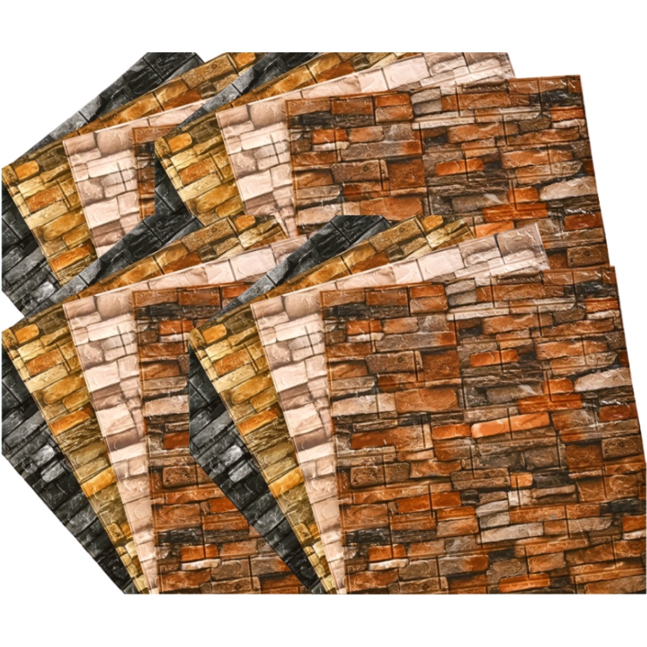 10pcs 3D Brick Pattern Waterproof Sticker for Home Decor 38x35cm TV ...