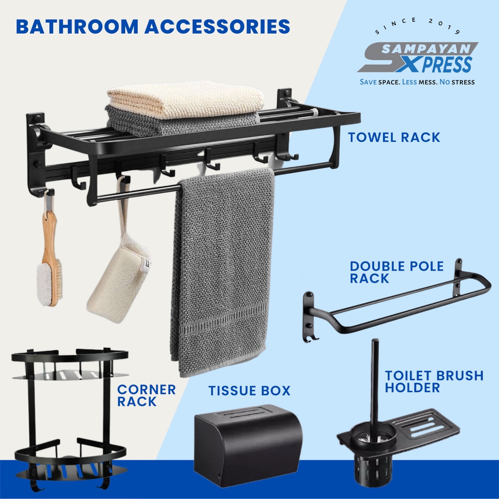Elegant Bathroom Accessories Aluminum Towel Rack Hotel Toilet Pendant ...