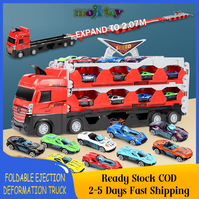Deformation Truck 207cm Long Foldable Ejection Truck Kids Car Storage Toys  Transform Truck Toy Truck