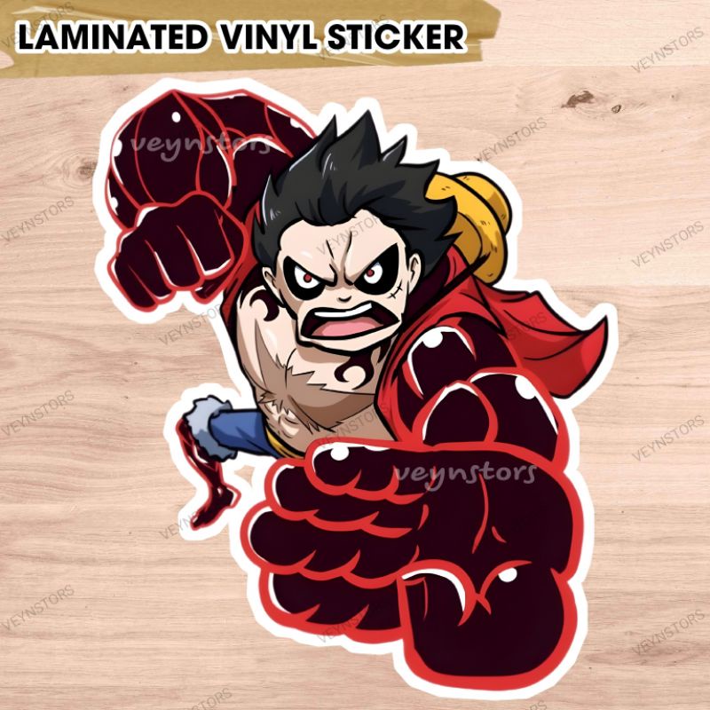 ONE PIECE LUFFY GEAR 4TH LAMINATED VINYL STICKER FOR AQUAFLASK ...