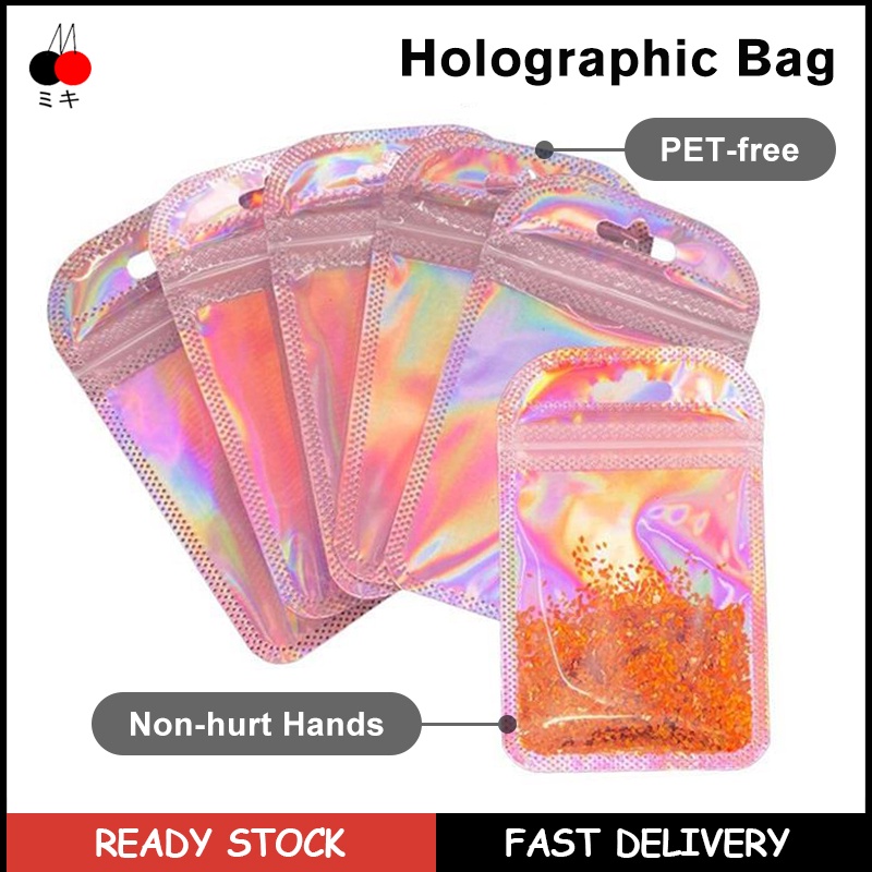 50PCS Laser Holographic Bag Gift Packaging Cosmetics Storage Pouch ...