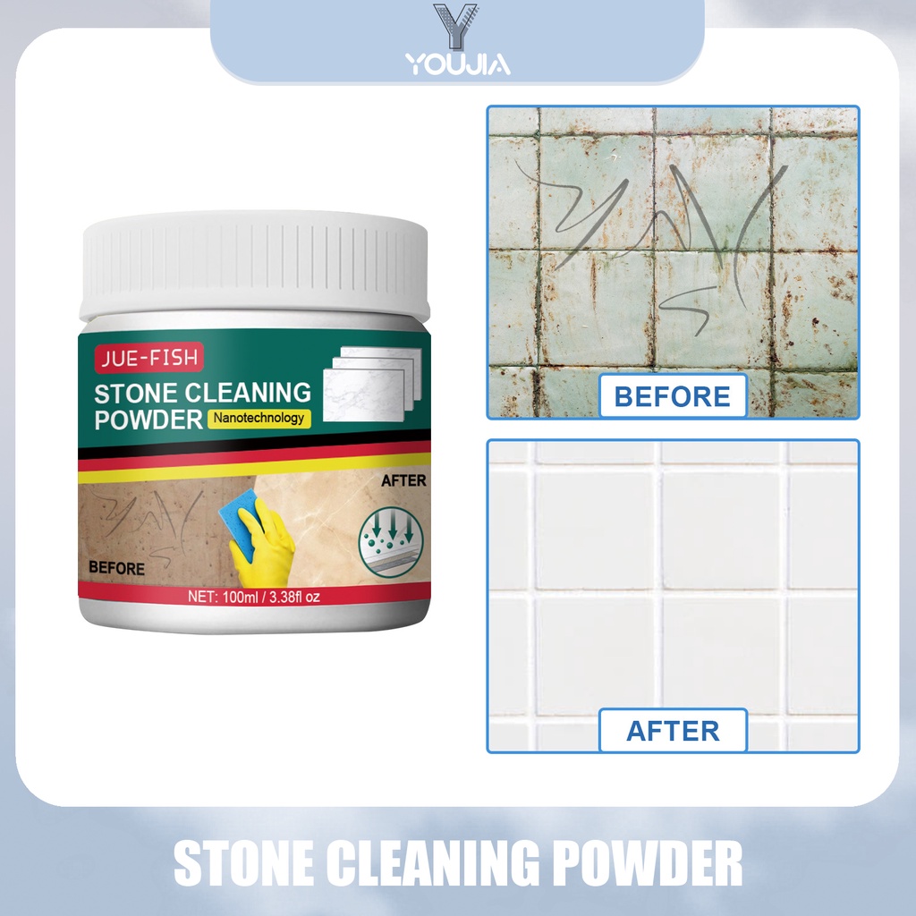 JUEFISH Stone Stain Remover Powerful Stone Cleaning Powder Oil Stain