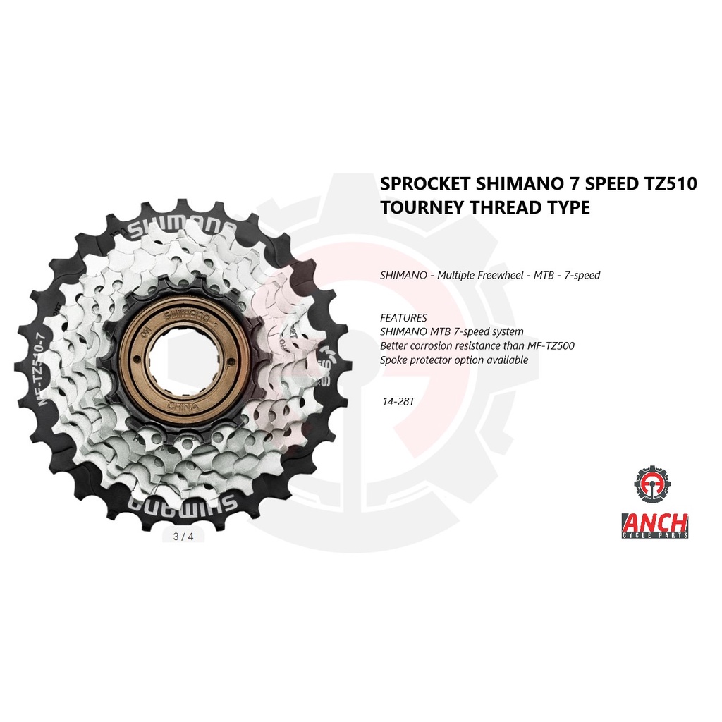 Sprocket shimano deals 7 speed