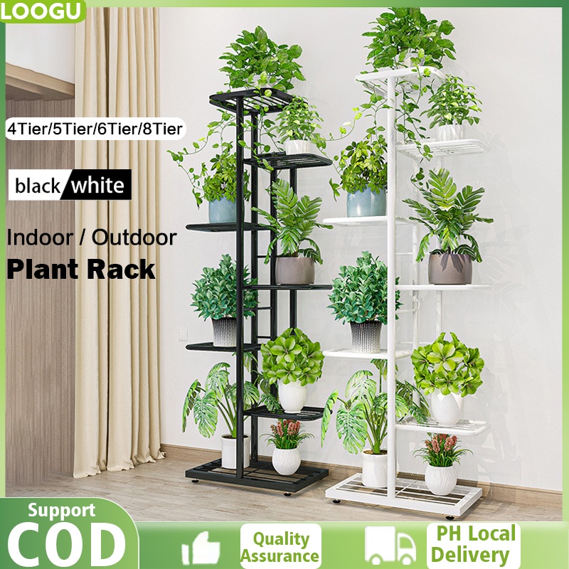 5/6/8 Tiers Plant Rack Display Shelf Plant Stand Indoor Outdoor Yard ...