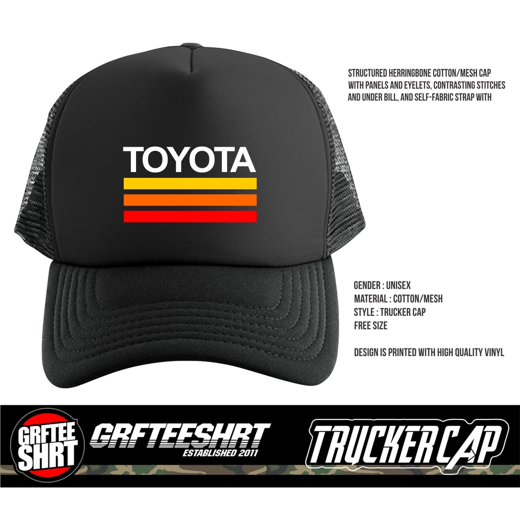 Toyota Retro Jdm Racing Trucker Cap Mesh Fashion Net Cap Snapback