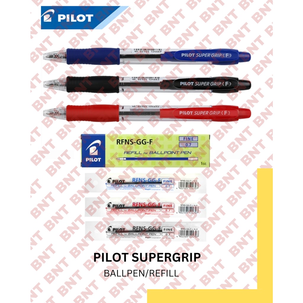 Pilot BPGP-10R-F Super Grip Ball Point Pen (REFILLABLE) Ballpen (1PC ...