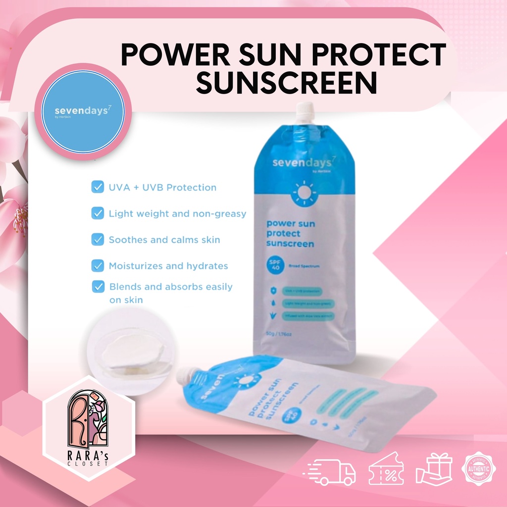 Sevendays Power Sun Protect Sunscreen Spf 40 50g Sachet Herskin Kath Melendez Her Skin Seven 4188