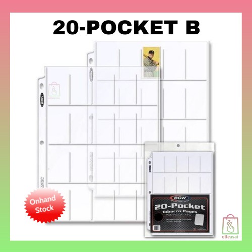 10PCS] BCW PRO POCKET PAGE SLEEVES 20POCKET B FOR TOBACCO CARDS W/ 1