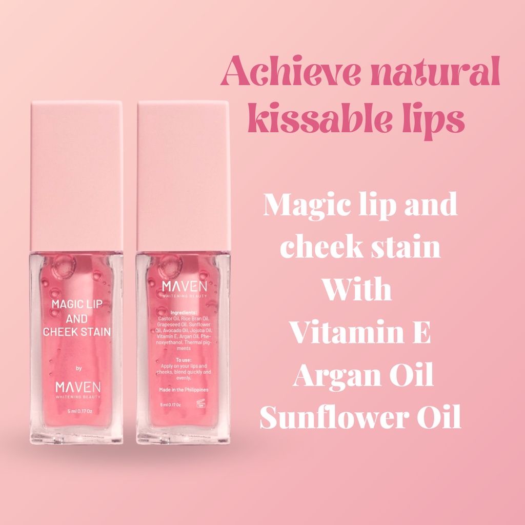 MAVEN MAGIC LIP OIL SERUM PINK TINT | Shopee Philippines