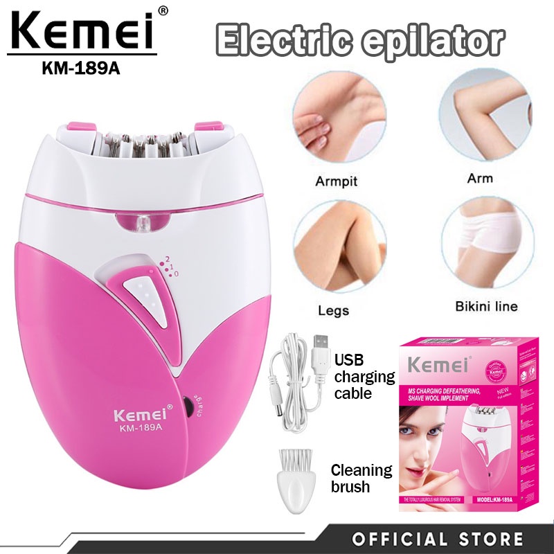 Kemei Epilator Female Rechargeable Hair Removal Machine Electric Lady