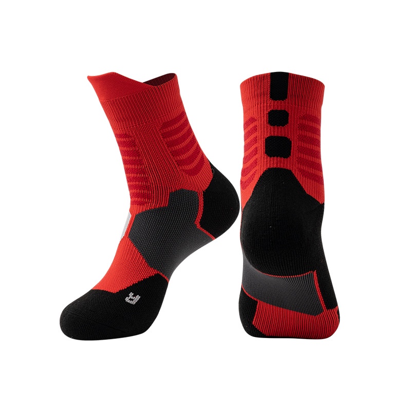 Red nike socks basketball sales