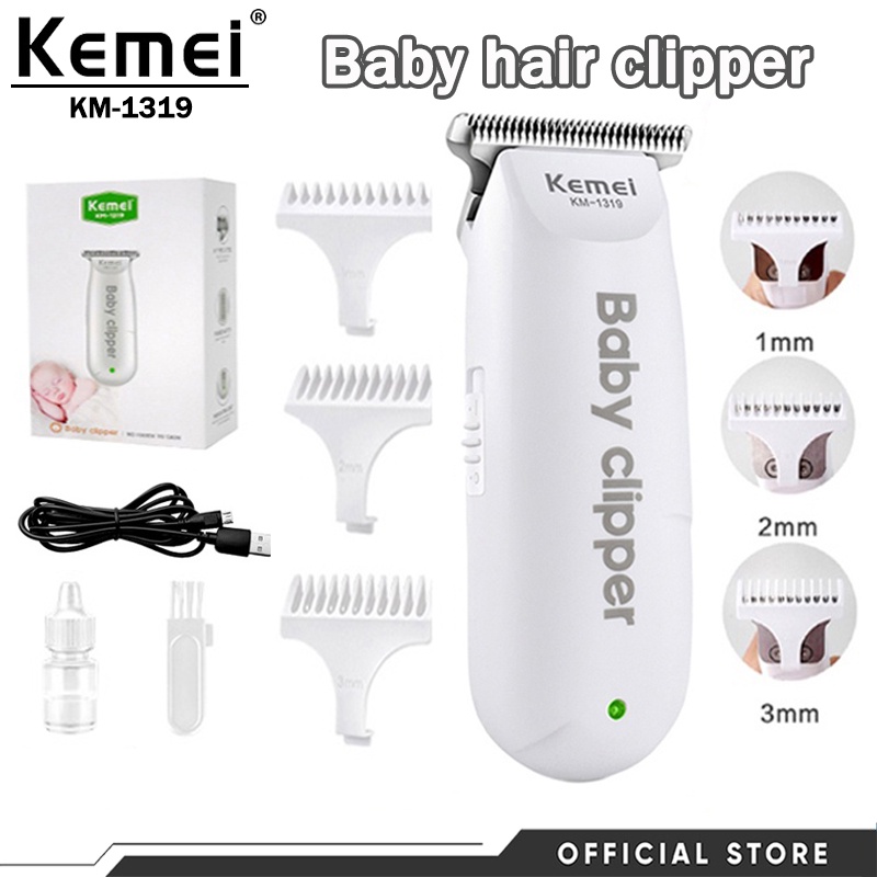 Kemei USB Electric Baby Hair Clipper Mini Portable Kids Haircut Rechargeable Silent Razor KM