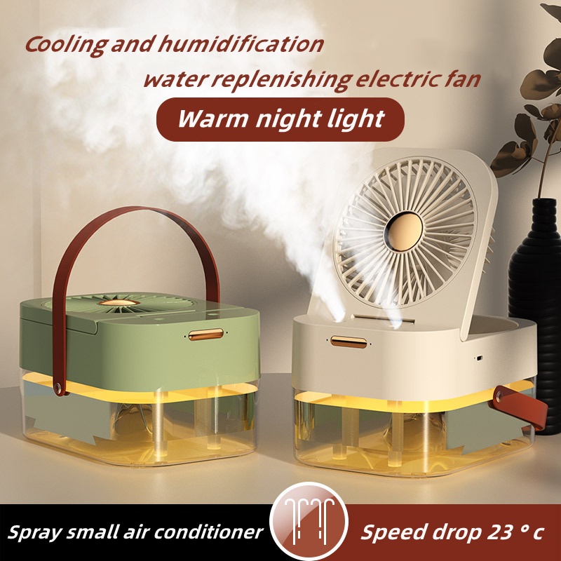 Remote control timing spray humidification fan desktop silent cooling ...