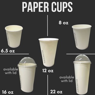 50pcs Paper Cup 8oz and 6oz Plain White Disposable Party Cups | Shopee ...