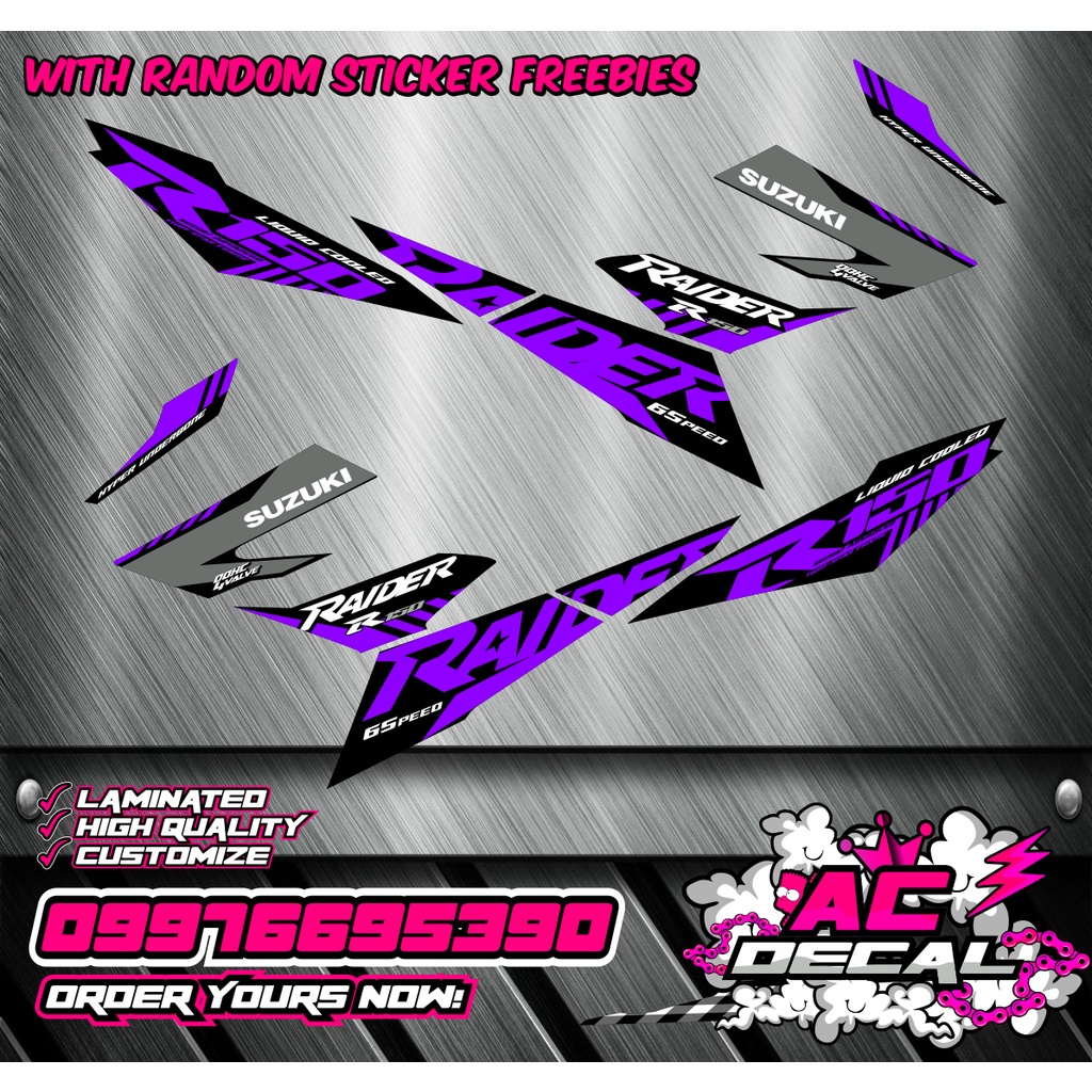 [SUZUKI RAIDER 150 FI] CUSTOM COLOR STOCK DECALS WITH FREEBIES WORTH 80 ...