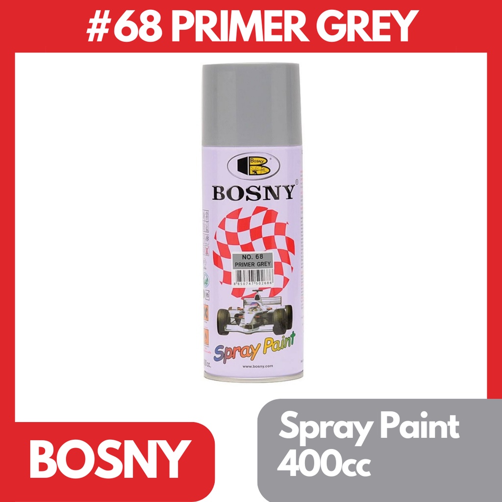 Bosny #68 Primer Grey Original Acrylic Spray Paint 400cc | Shopee ...