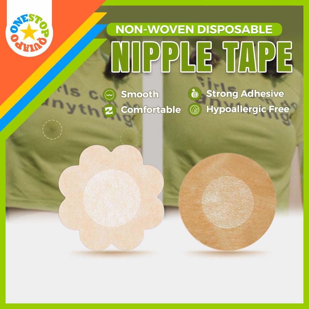 OSQ 10pcs Nonwoven Adhesive Invisible Disposable Women Nipple Tape Bra