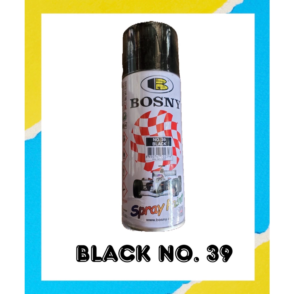 BOSNY SPRAY ACRYLIC PAINT - GLOSS BLACK / FLAT BLACK / SILVER | Shopee ...