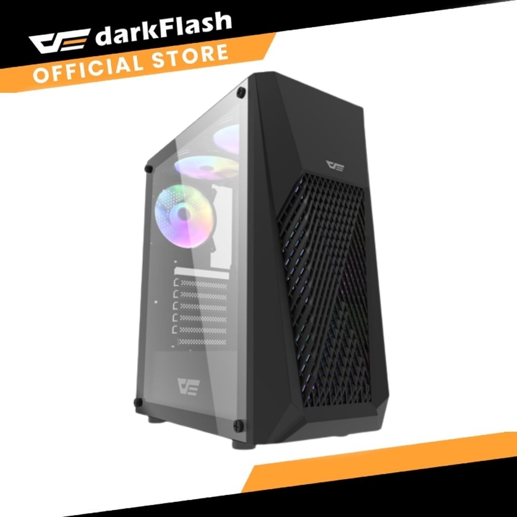 DARKFLASH DK150 ATX Gaming Casing with Rgb Fans 3Pcs 12cm Black ...