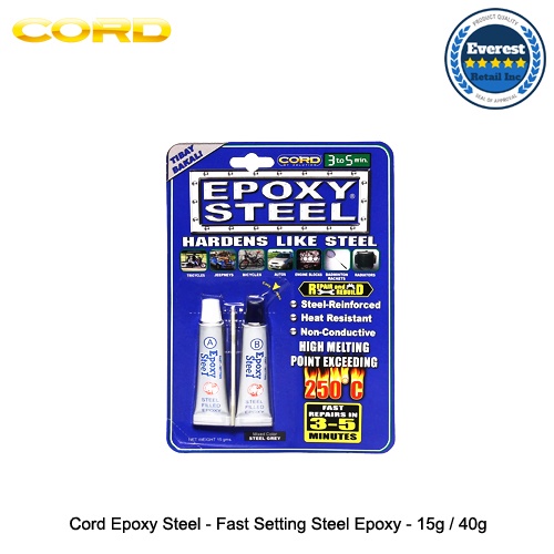 Cord Epoxy Steel Fast Setting Steel Epoxy 15g / 40g Shopee