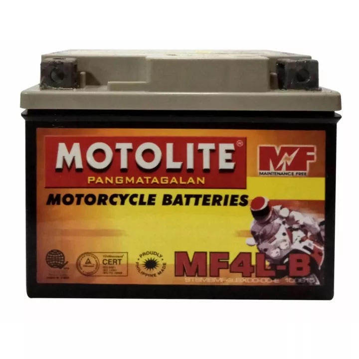 MOTOLITE Motorcycle Battery MF4L-B Maintenance Free Battery | Shopee ...