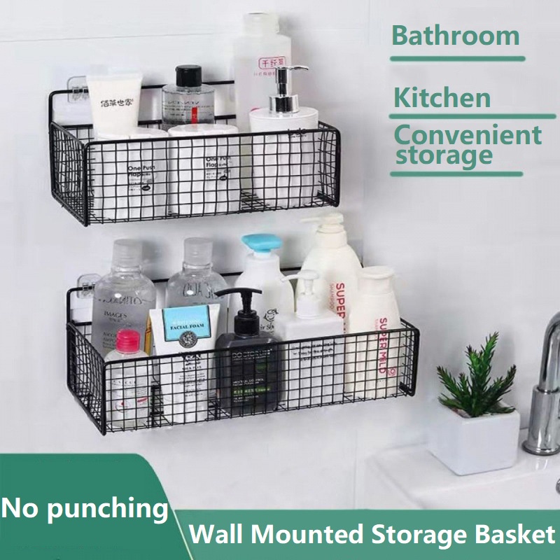 Kitchen Storage Shelf Wall Hanging Bathroom Storage Shelf wall Basket