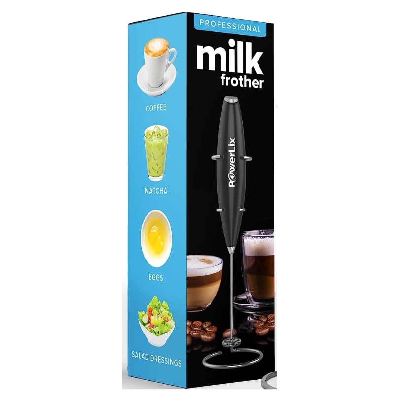 PowerLix Milk Frother Handheld Battery Operated Electric Foam Maker For