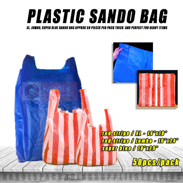 QJOQ.ph (50pcs) Biodegradable Sando Plastic Bag Sando Bag Thick and