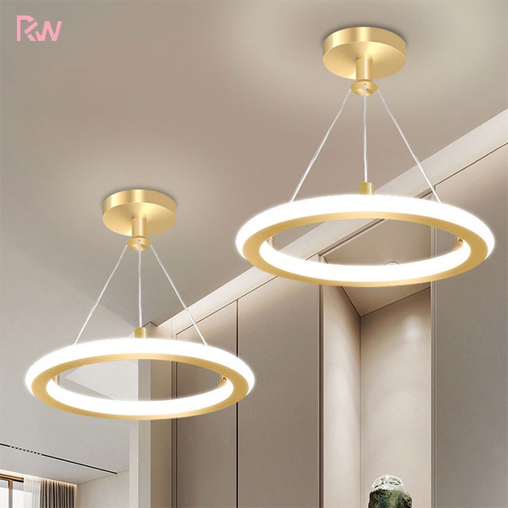 LED Chandelier Nordic simple circular 3-color pendant light living room