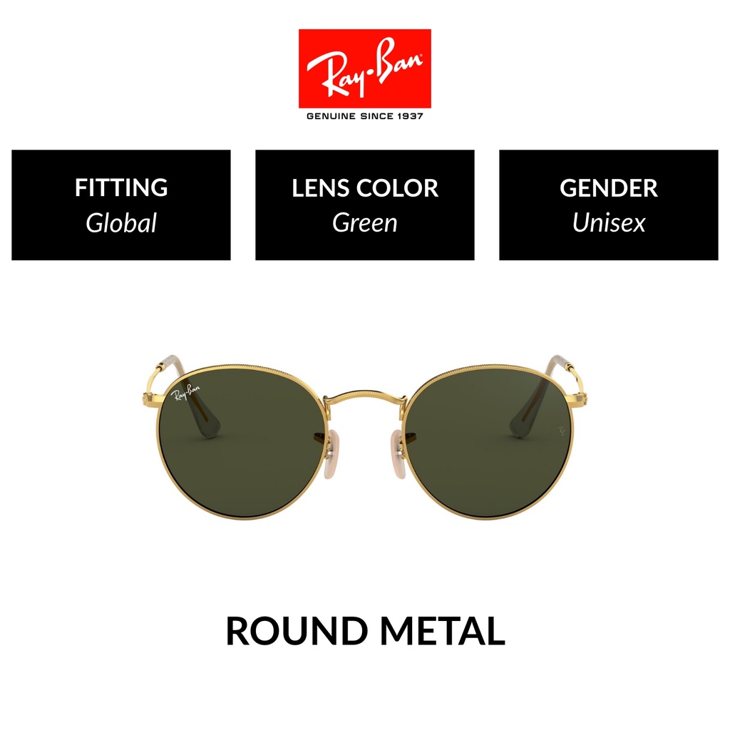 Ray-Ban Round Metal - RB3447 001 - Sunglasses | Shopee Philippines
