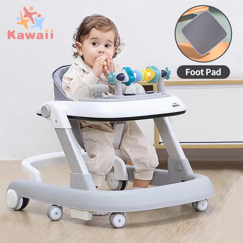 Walker For Baby With Music Foldable Push Walker Baby Girl/Boy Practice Walking Foot Pad Baby