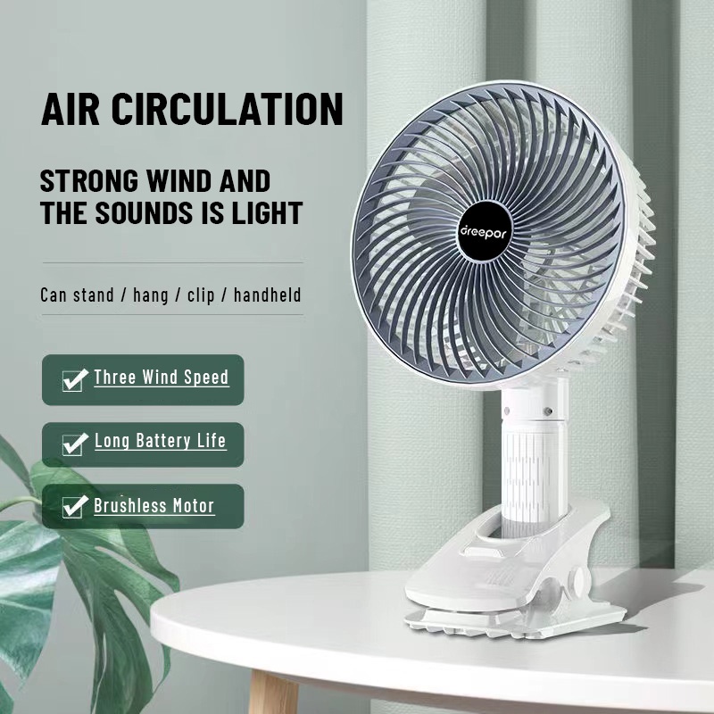 Mini Fan Rechargeable Clip Multifunctional Handheld USB Portable