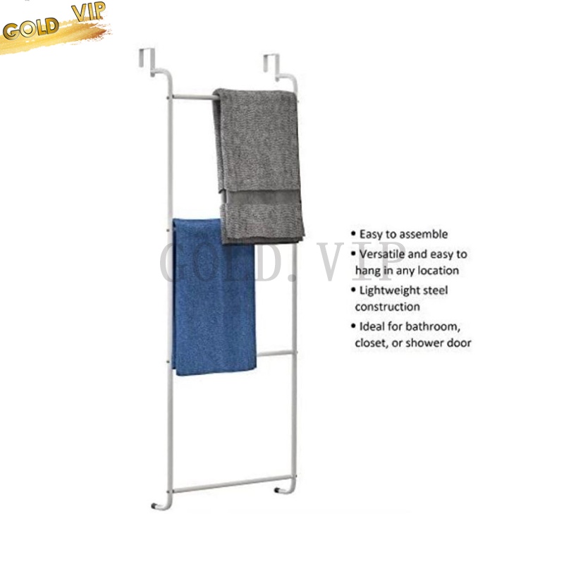 GOLD VIP Basic Over The Door Towel Rack Clothing Hanger