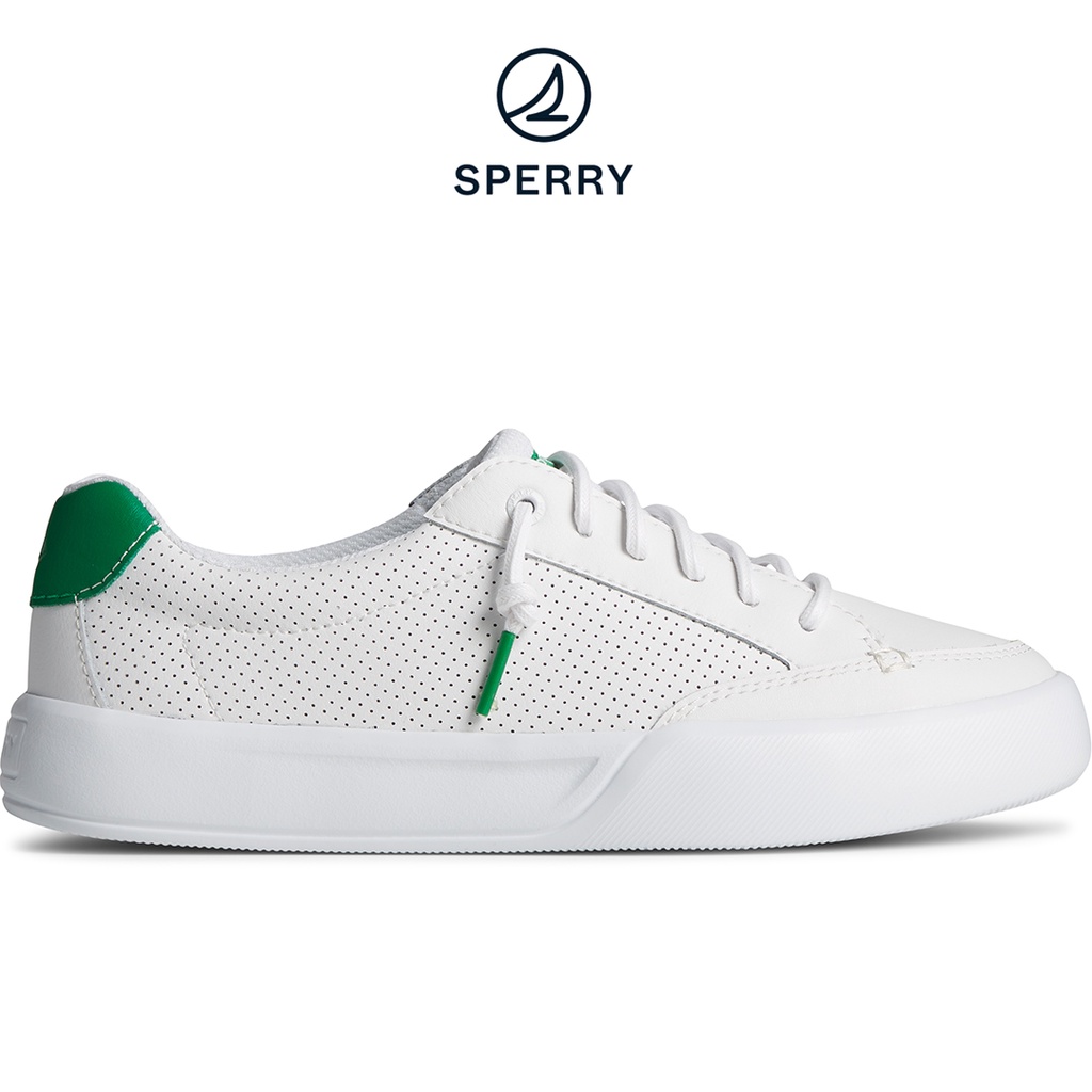 Sperry Women s Breaker Plushstep Sneaker White Green STS88388