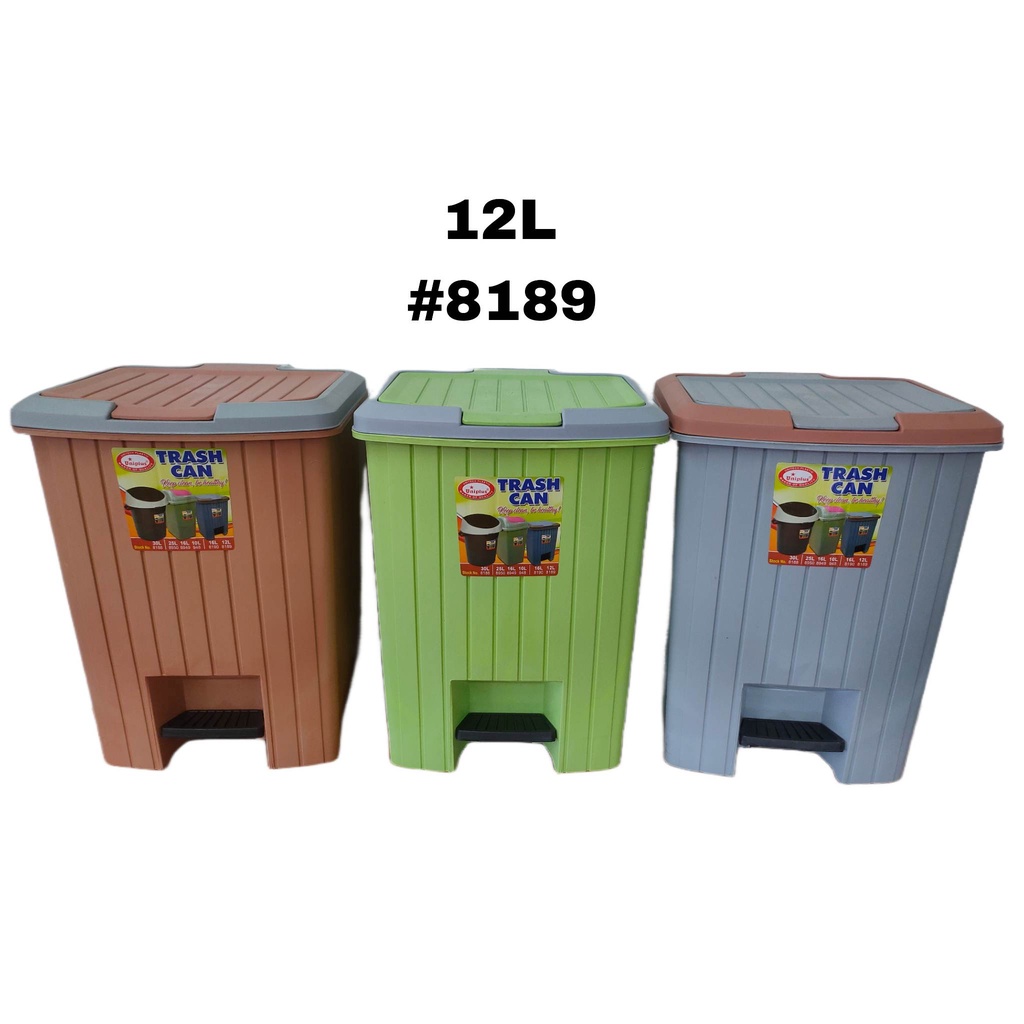 Uniplus 12 LITERS 16 LITERS Plastic Minimalist Trendy Trash Bin Waste Can With Pedal Shopee