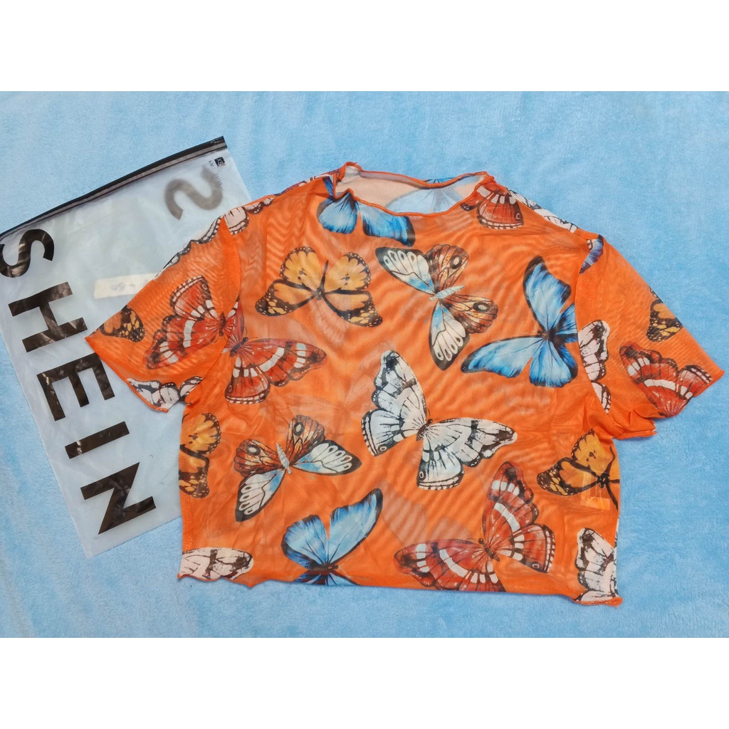 SHEIN Summer Crop Top for Beach (Sheer Fabric) | Shopee Philippines