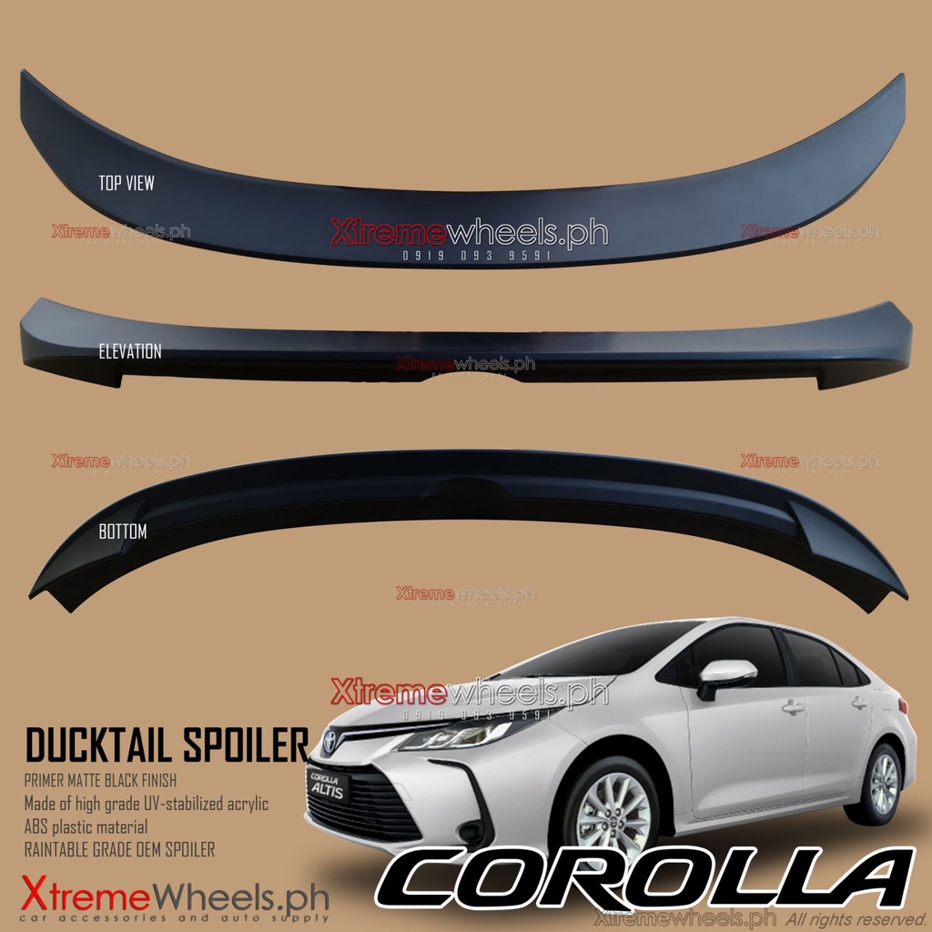 Toyota Corolla Altis E G 2020-2025 Rear Bumper Ductail Spoiler Primer ...