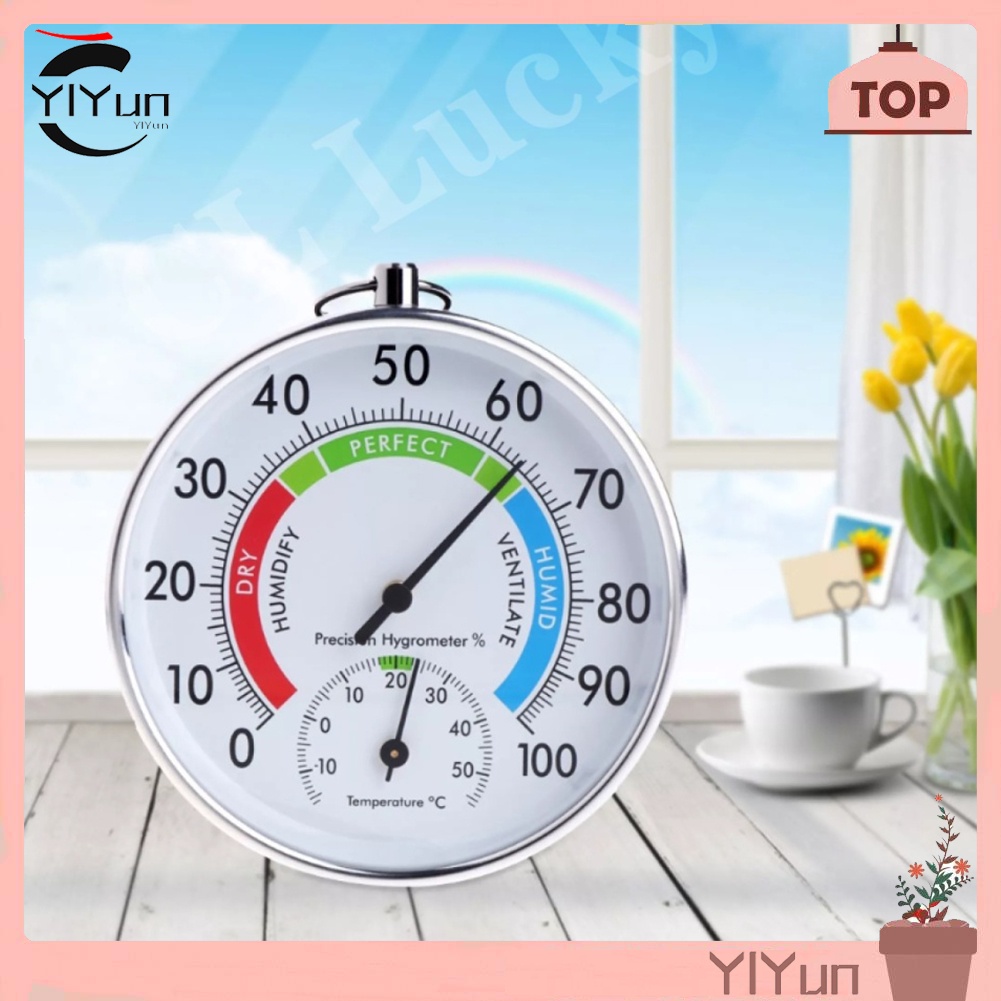 Temperature And Humidity Analog Indicator Indoor Outdoor Thermometer ...