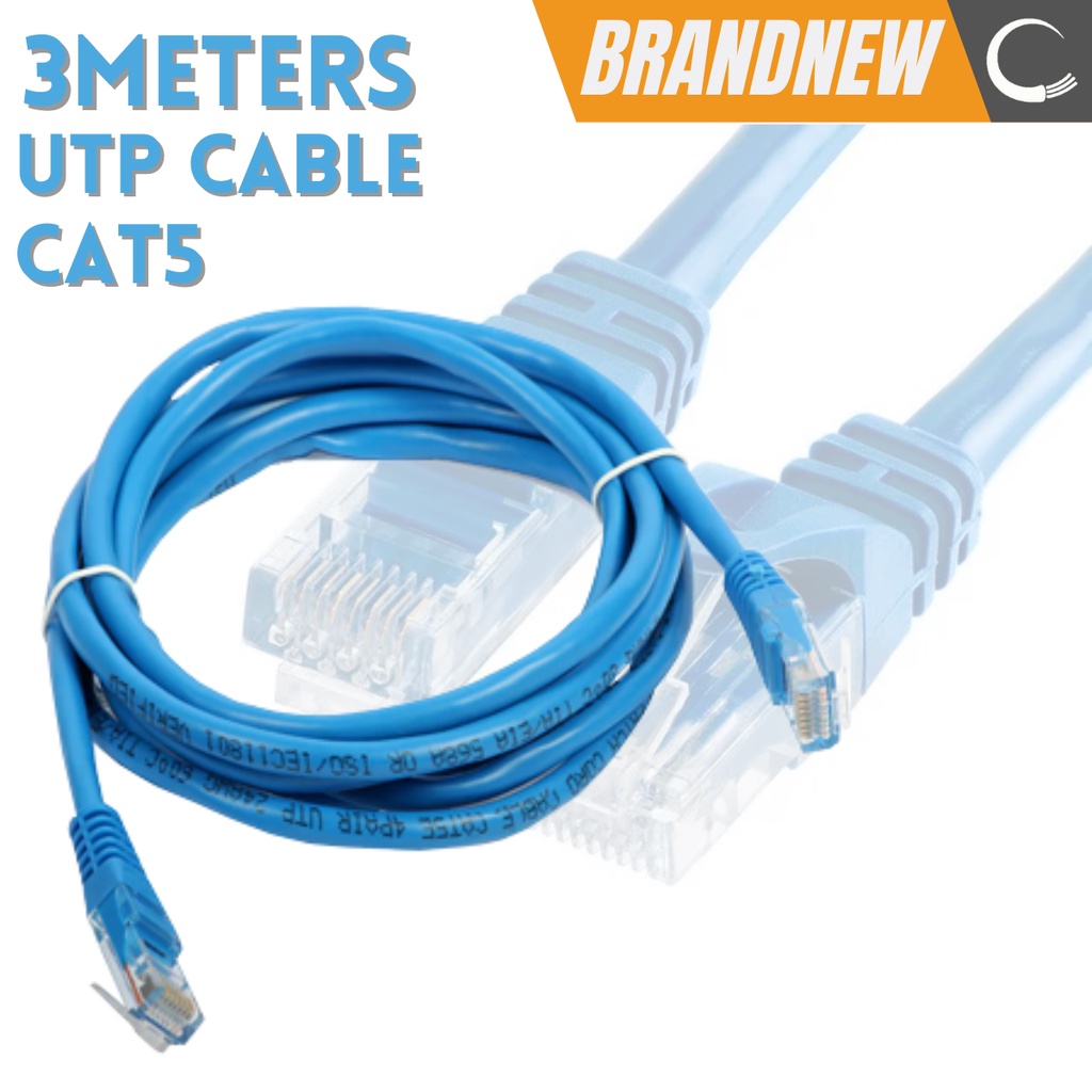 3 Meters UTP Cable for Desktop and Laptop to have internet connection ...
