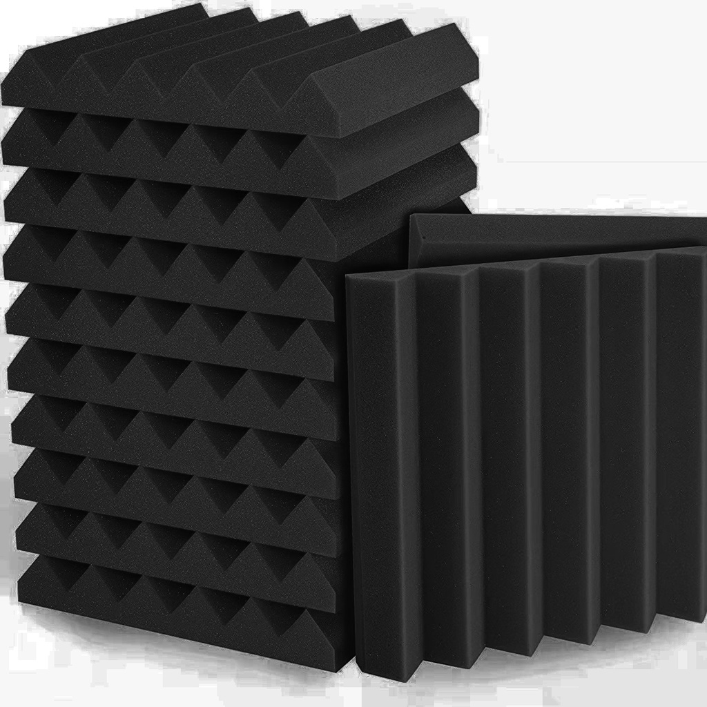 BEIYIN 12 Pcs Wedge Acoustic Soundproof Foam Panels Studio Sound Sound ...