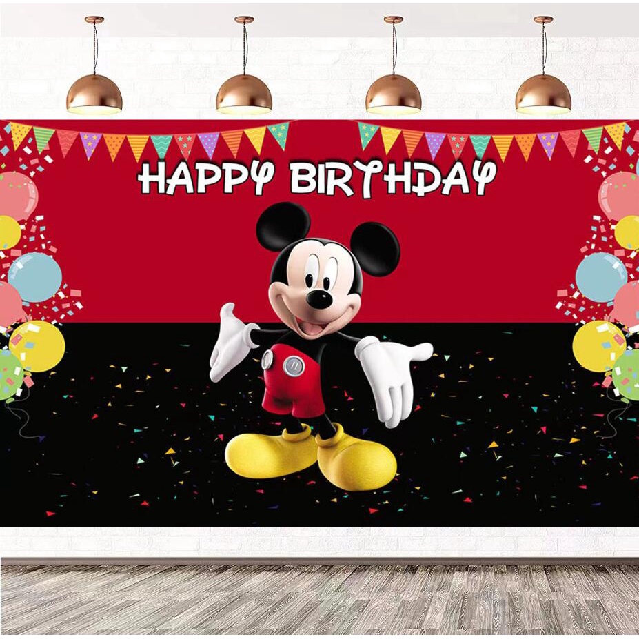 Mickey Mouse Photography Backdrop for Kids Birthday Party Decoration ...
