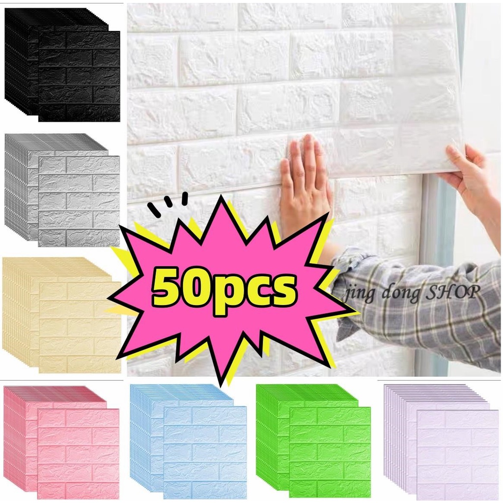 50PCS Wallpaper foam adhesive wall decor 3D Stereo Roof Ceiling Brick ...