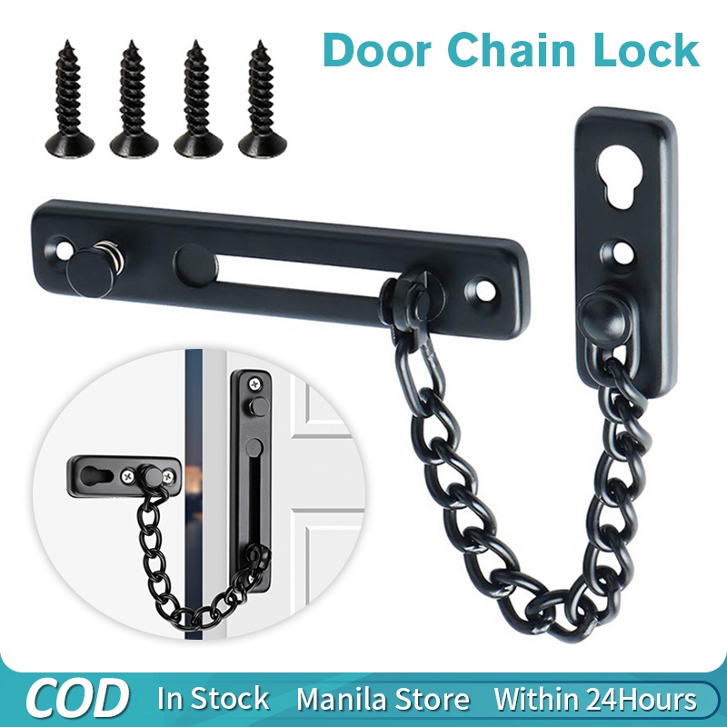 Door Chain Lock Stainless Steel Chain Door Guard with Spring Anti-Theft ...