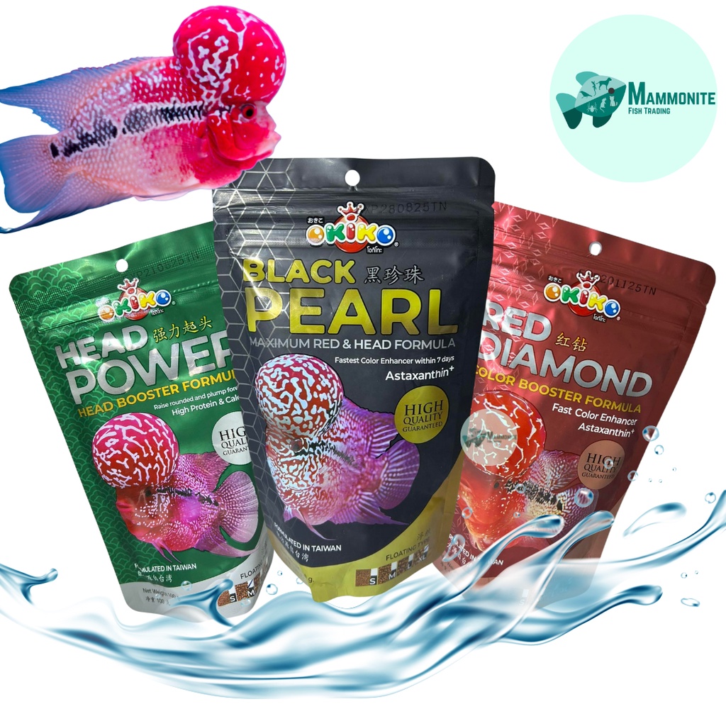 Aquarium Fish Flower Horn Food Pellets Astaxanthin Head Power Black