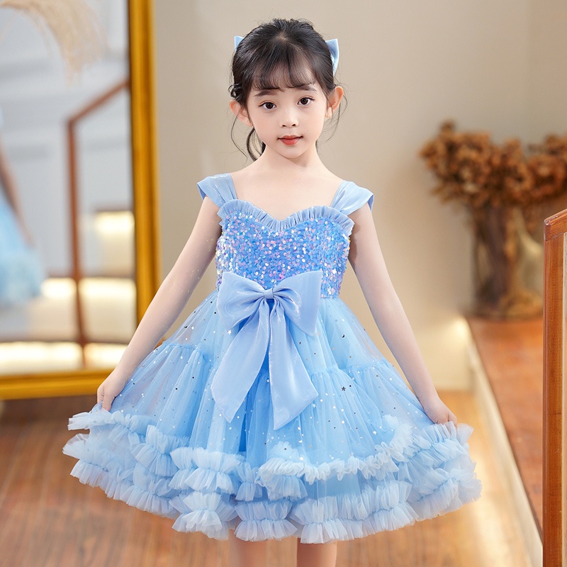 Baby Girls Sleeveless Princess Dress,Sequined Fluffy short Gown,Kid ...